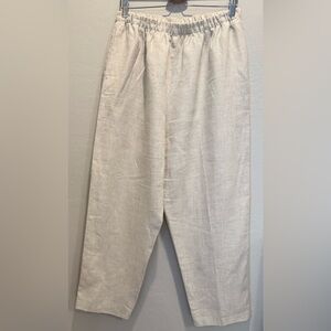 **Tin Lizzie Women’s 100% Linen Pull-On Pants – Size XL**